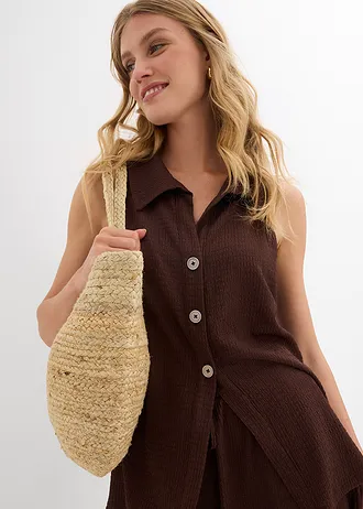 Top ze strukturovaného krepu • hnědá terakota • bonprix obchod