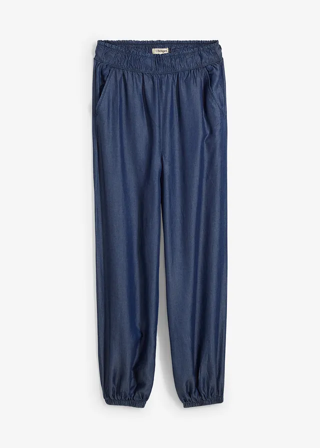 Broek van lyocell met comfortabele tailleband • donkerblauw denim • bonprix online shop