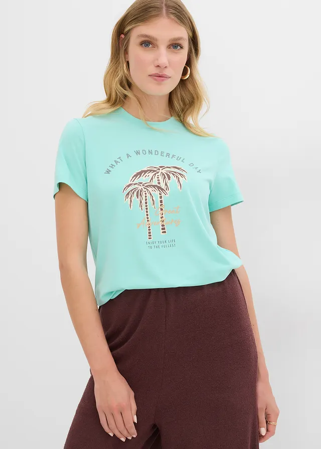 T-shirt à imprimé • bleu menthol/marron foncé • product-page.page-title-suffix