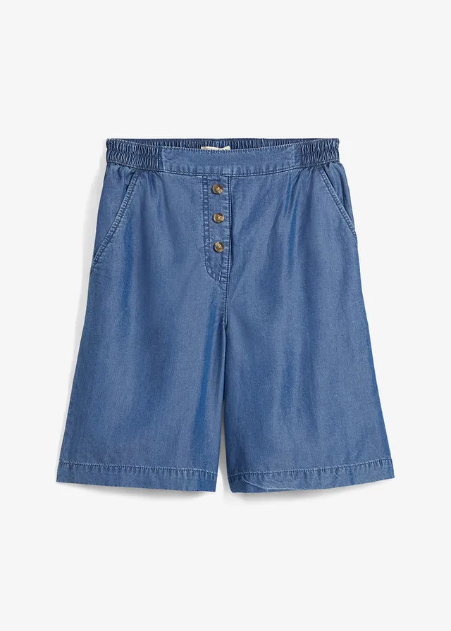 Pantaloni scurți cu talie elastică din Lyocell