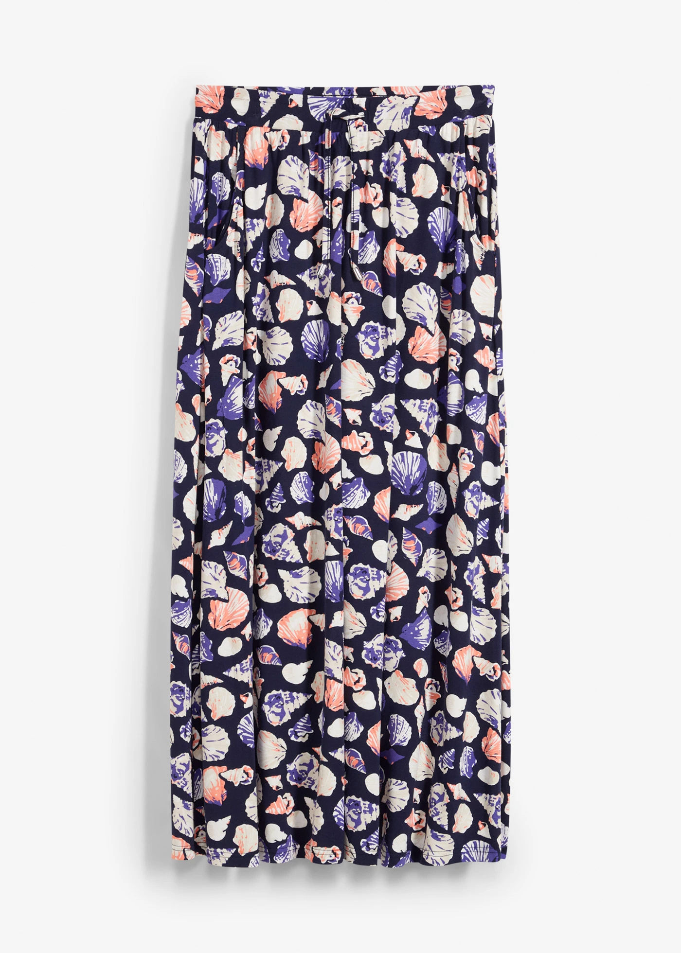 Maxirok in een zachte viscosemix • donkerblauw gedessineerd • bonprix online shop