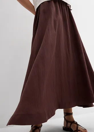 Maxi sukně ze splývavé lyocellové směsi • hnědá terakota • bonprix obchod