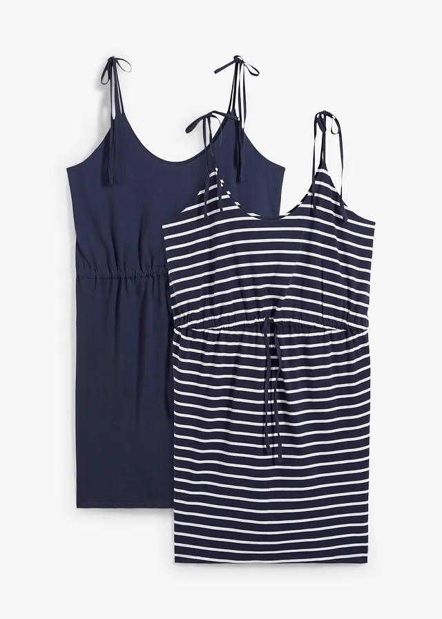 Džersejové šaty z čistej bavlny (2 ks)