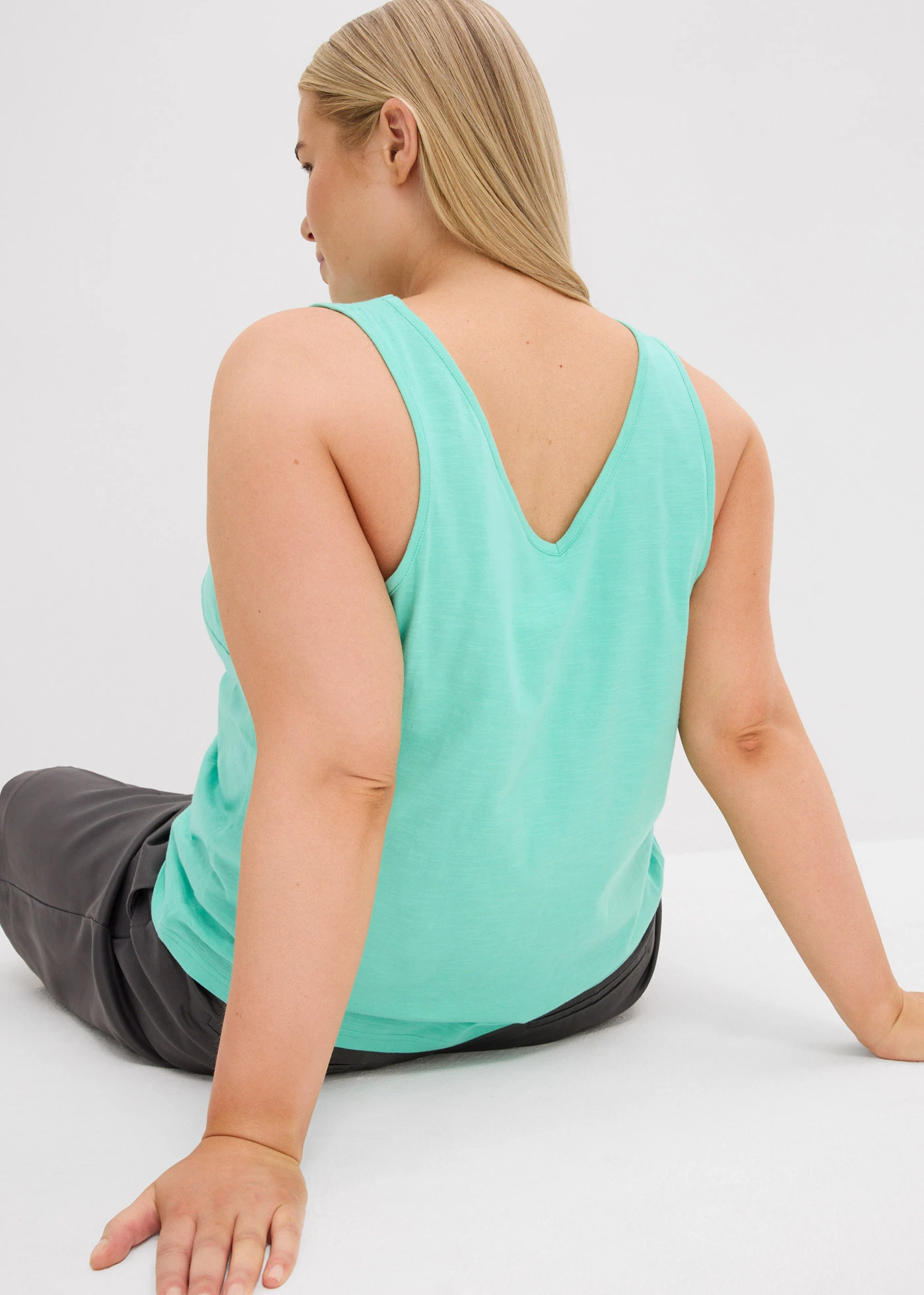 Tílko z čisté organické bavlny (2 ks v balení) • mentolově modrá + přírodní plus size • bonprix obchod