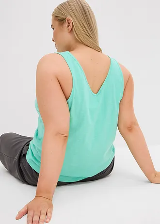 Tílko z čisté organické bavlny (2 ks v balení) • mentolově modrá + přírodní plus size • bonprix obchod