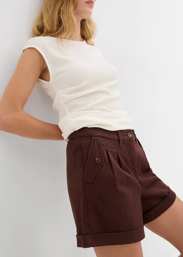 Short en twill, taille haute • marron • product-page.page-title-suffix