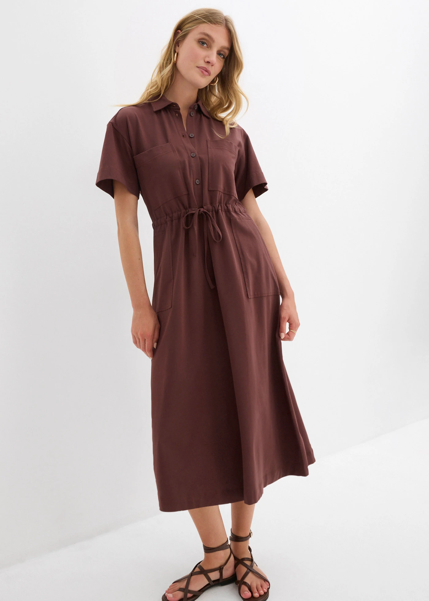 Robe en jersey coton • acajou foncé • Boutique bonprix