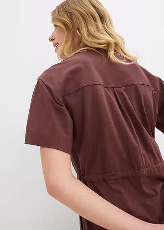 Jerysey jurk van stretch katoen • terrabruin • bonprix online shop