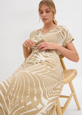 Robe en jersey fluide • blanc cassé/beige foncé • Boutique bonprix