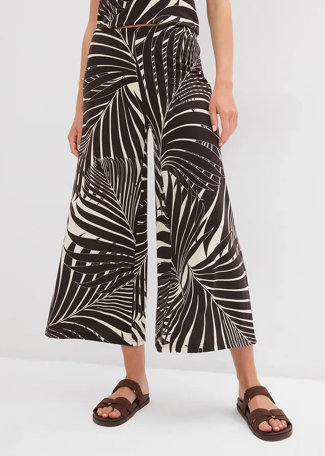Culotte van een zachte viscosemix • naturel-donkerbruin gedessineerd • product-page.page-title-suffix