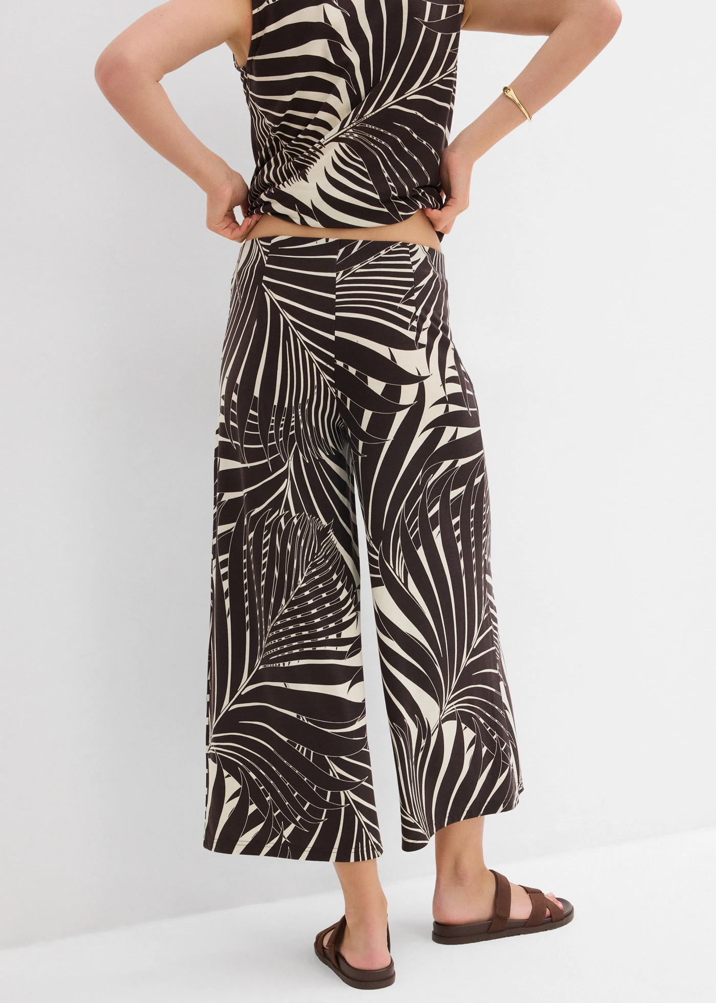 Culotte van een zachte viscosemix • naturel-donkerbruin gedessineerd • product-page.page-title-suffix