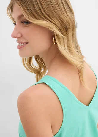 Tanktop van katoen (set van 2) • mentholblauw-ecru • bonprix online shop