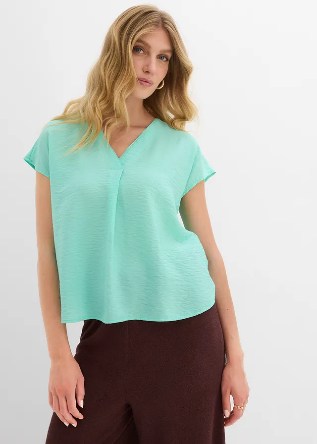 Tuniekblouse in een soepele viscosemix • mentholblauw • product-page.page-title-suffix