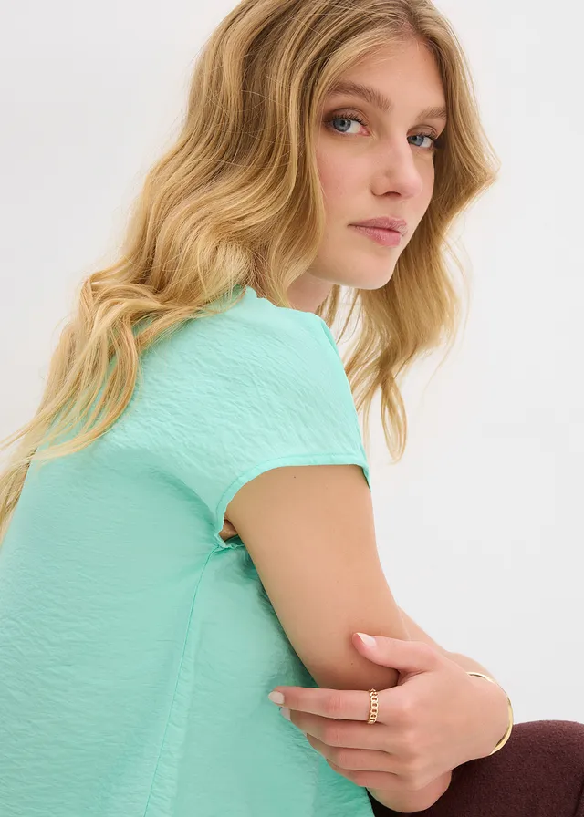 Tuniekblouse in een soepele viscosemix • mentholblauw • product-page.page-title-suffix