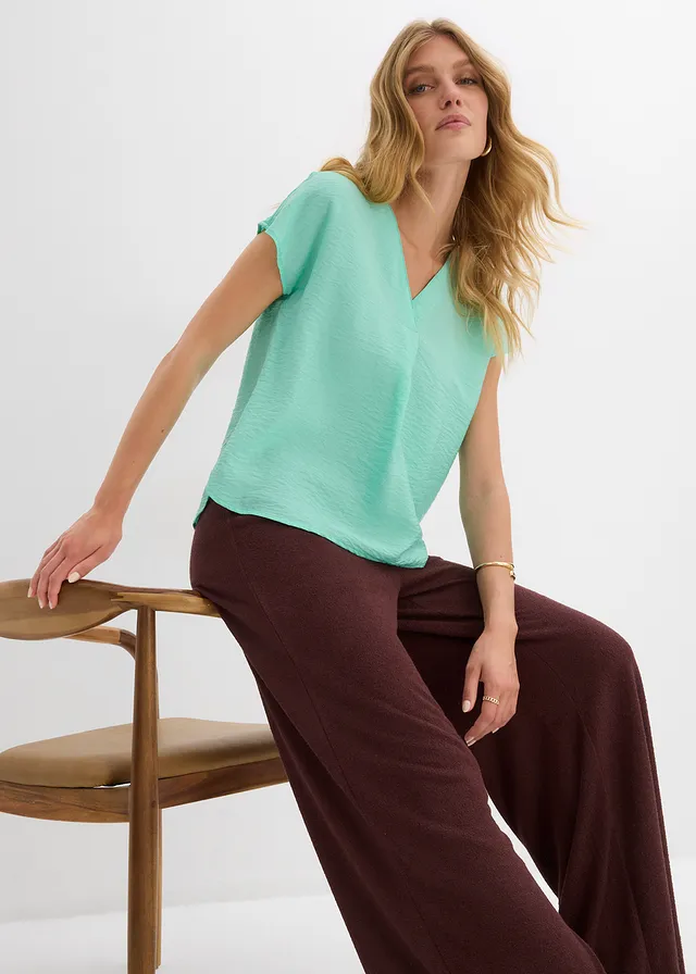 Tuniekblouse in een soepele viscosemix • mentholblauw • product-page.page-title-suffix