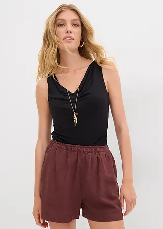 Top van zachte viscosemix, Kleur: zwart