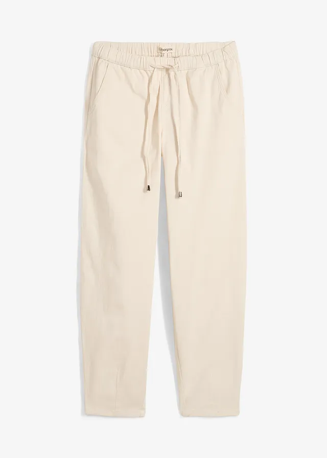 Jean barrel taille mi-haute élastiquée • beige naturel • Boutique bonprix