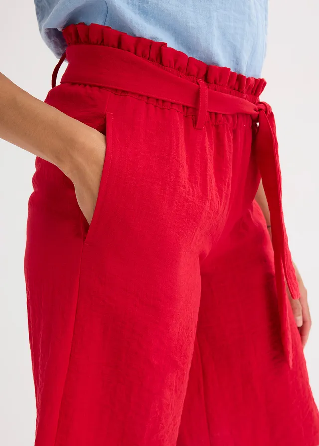 Bermuda fluide à taille élastiquée • rouge profond • product-page.page-title-suffix