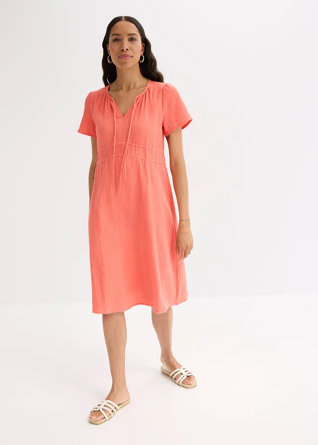 Tuniekjurk van mousseline • lichtzalm • product-page.page-title-suffix