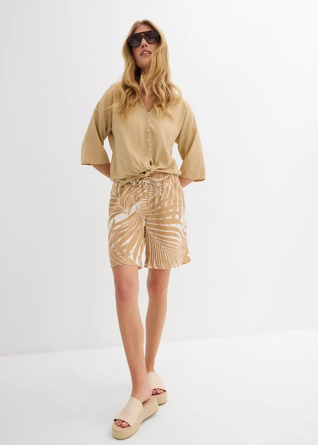 Bermuda avec taille élastiquée • écru/beige foncé imprimé • product-page.page-title-suffix