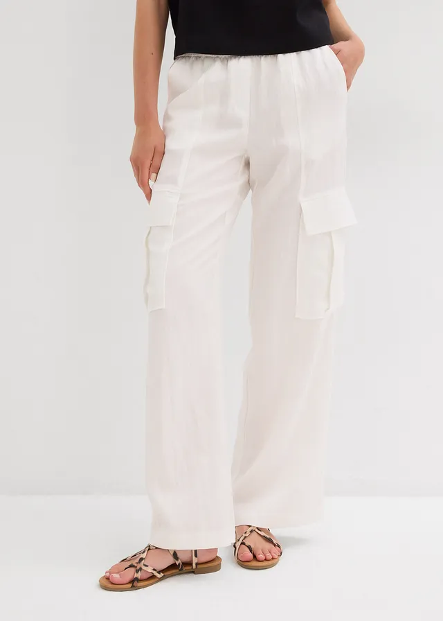 Pantalon cargo fluide en Lyocell mélangé