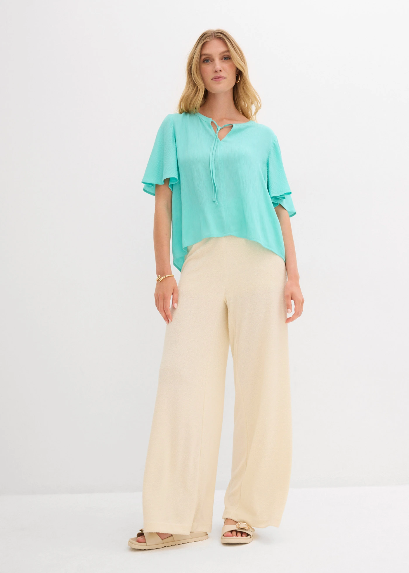 Tuniekblouse van soepele viscose • mentholblauw • bonprix online shop