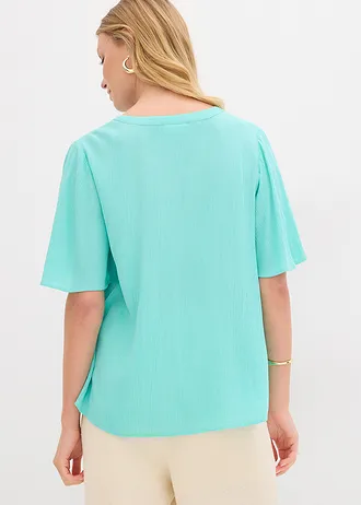 Blouse à manches papillon, Couleur: bleu menthol