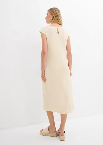 Midi jurk in gebreide look • ecru • bonprix online shop