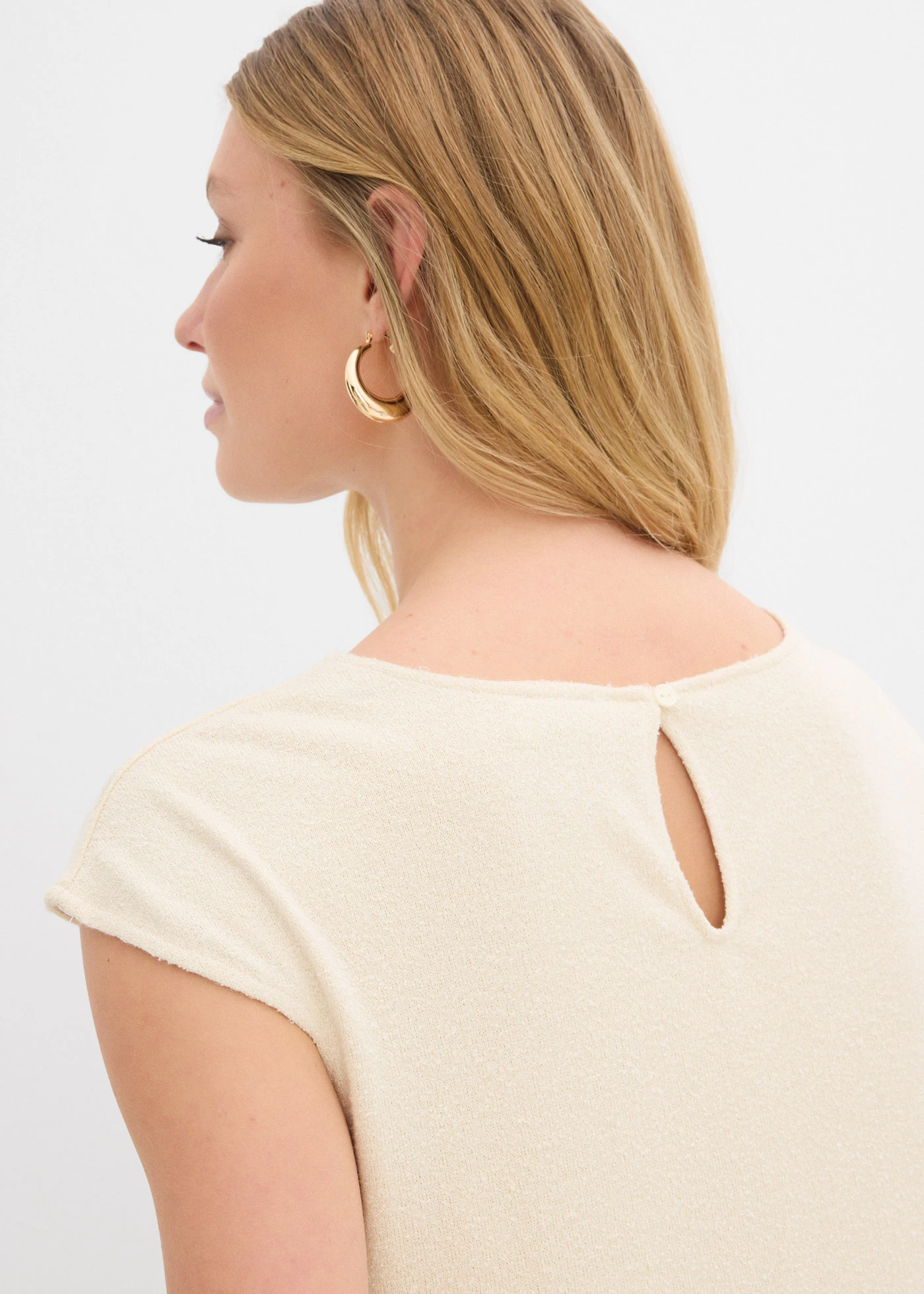 Midi jurk in gebreide look • ecru • bonprix online shop