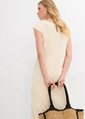 Midi jurk in gebreide look • ecru • bonprix online shop