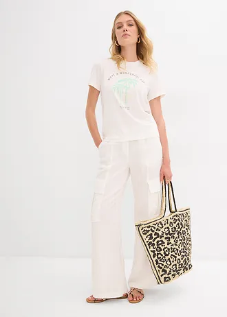 T-shirt à imprimé • blanc cassé/bleu menthol • Boutique bonprix