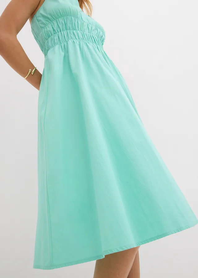 Robe midi 100% coton à fines bretelles • bleu menthol • product-page.page-title-suffix