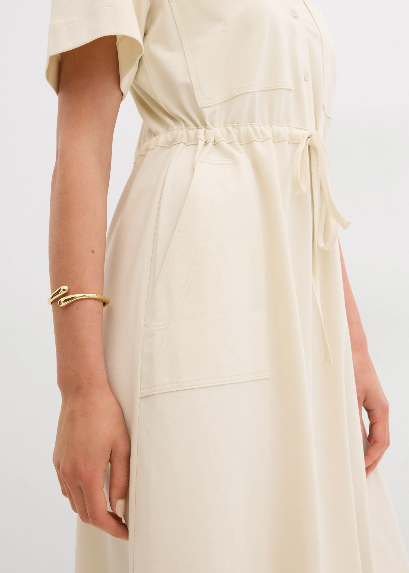 Jerysey jurk van stretch katoen • naturel • bonprix online shop