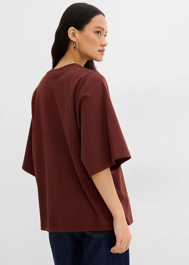 Oversized shirt van biologisch katoen • koffiebruin • product-page.page-title-suffix