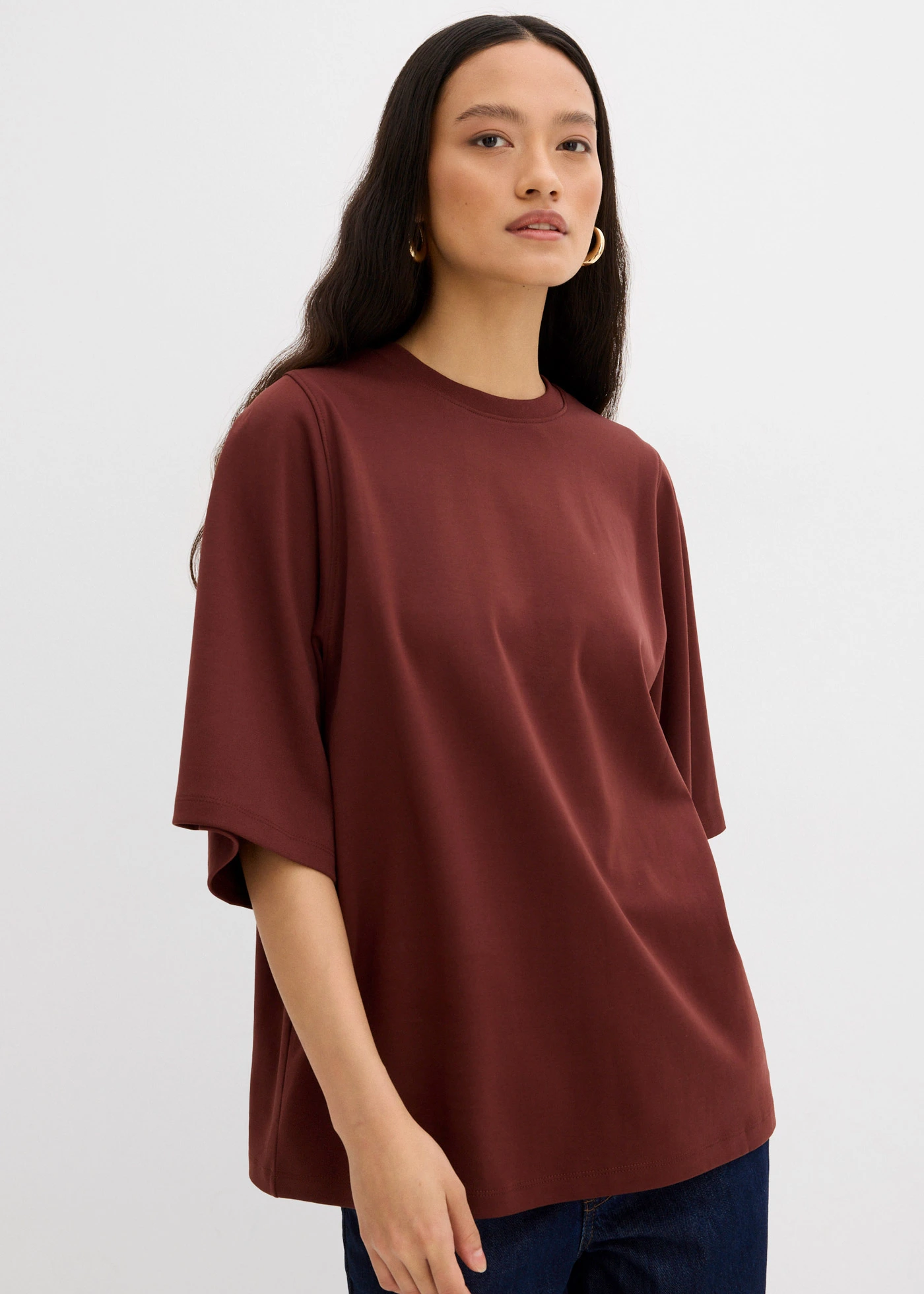 Oversized shirt van biologisch katoen • koffiebruin • product-page.page-title-suffix