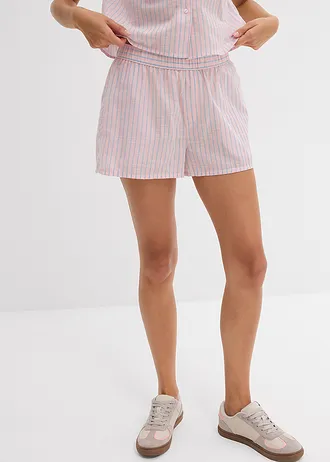 Šortky z čisté bavlny • sladká růžovo-světle modrá s proužky • bonprix obchod