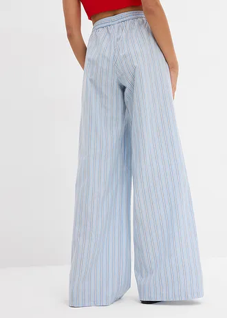 Pantalon  jogger 100% coton, Couleur: bleu-blanc rayé