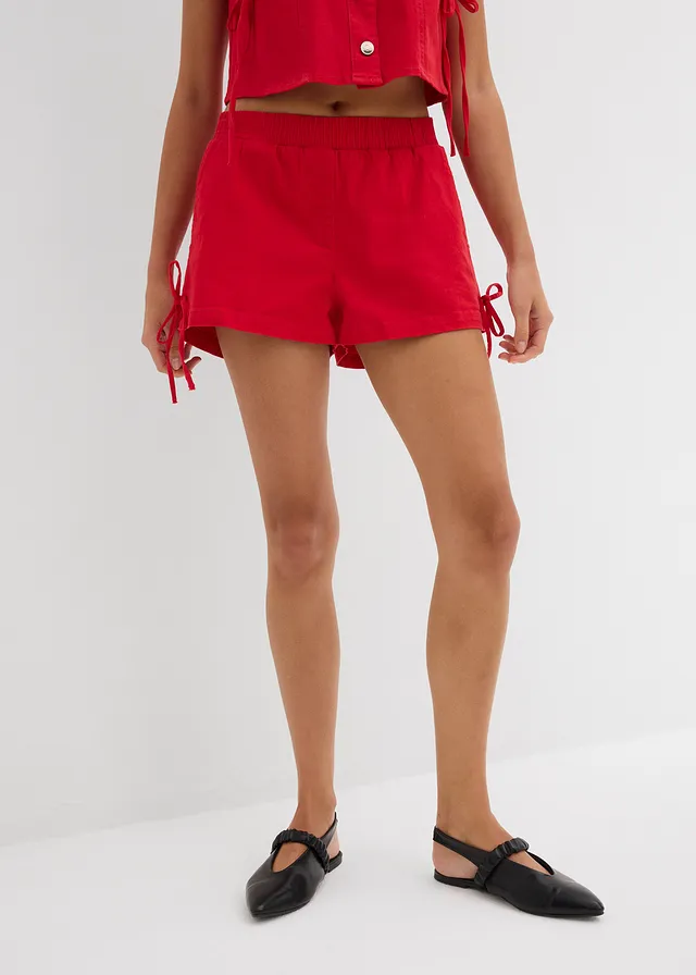 Instapshort in een elastische katoenmix • tomatenrood • product-page.page-title-suffix