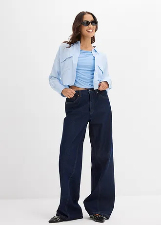 Tanktop van een zachte viscose-mix, Kleur: blauw