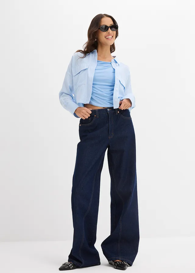 Débardeur en viscose extensible, Couleur: bleu