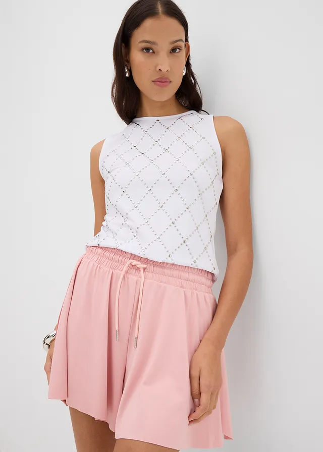 Instapshort in tennis-look, Kleur: zoet roze