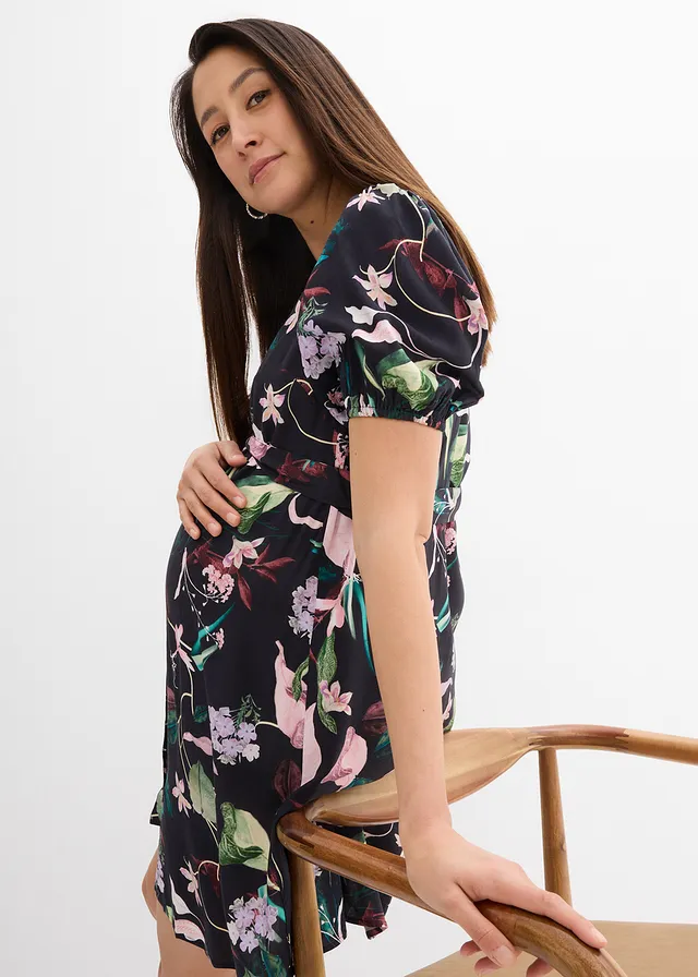 Robe de grossesse et d’allaitement en viscose fluide • noir • product-page.page-title-suffix