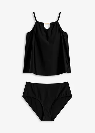 Tankini (ens. 2 pces) avec découpe poitrine • noir • Boutique bonprix