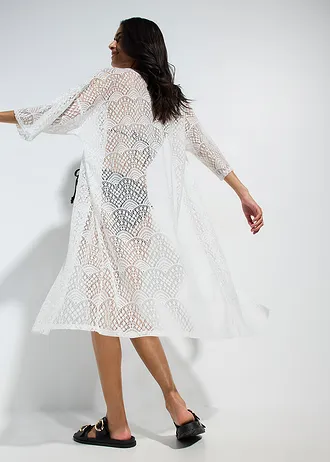 Průhledné plážové kimono • bílá • bonprix obchod
