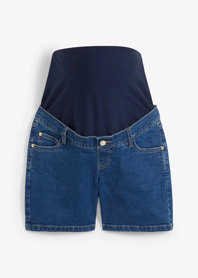 Short de grossesse en coton denim extensible