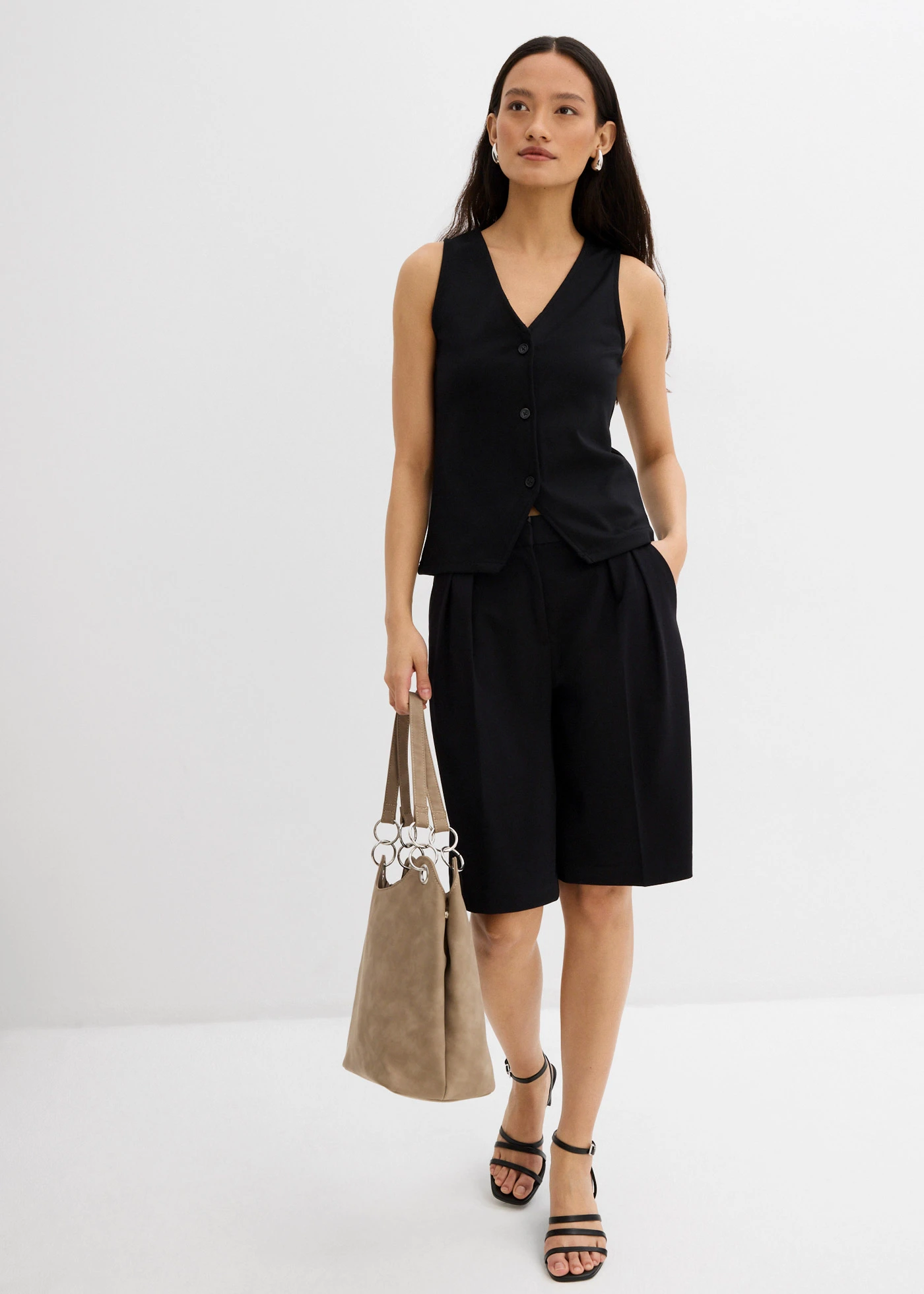 Gilet van comfortabel Punto di Roma • zwart • bonprix online shop