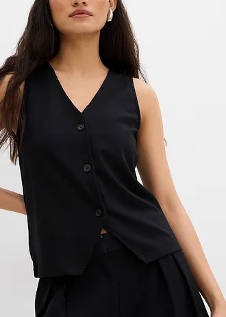 Gilet van comfortabel Punto di Roma • zwart • bonprix online shop