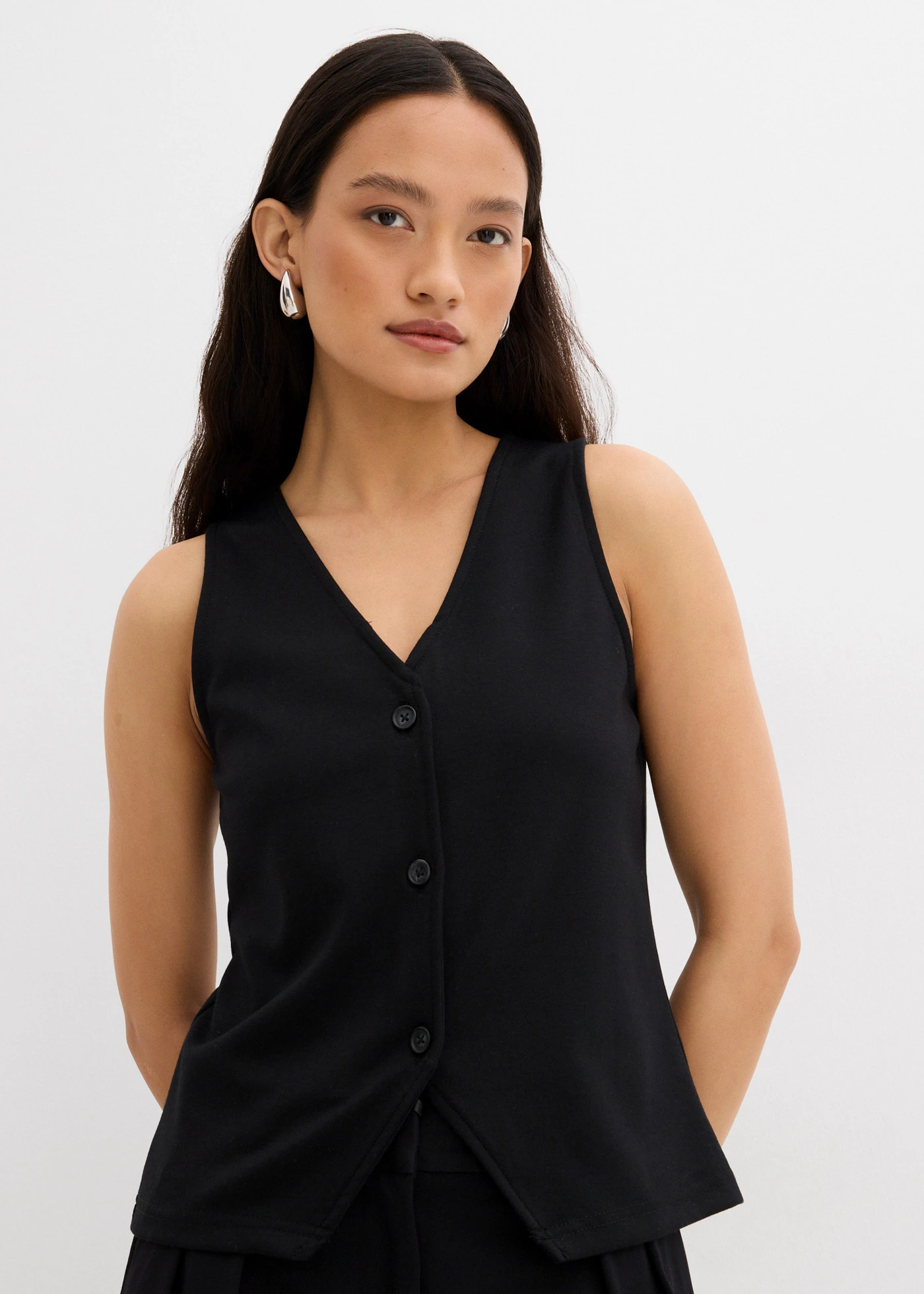 Gilet van comfortabel Punto di Roma • zwart • bonprix online shop