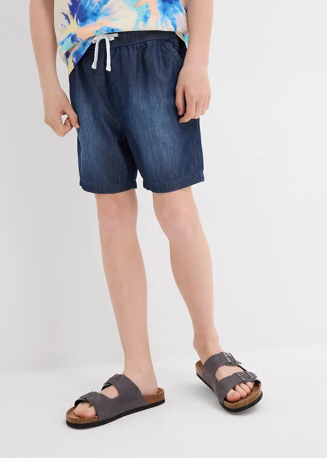 Instapshort van biologisch katoen, regular fit, Kleur: blauw denim