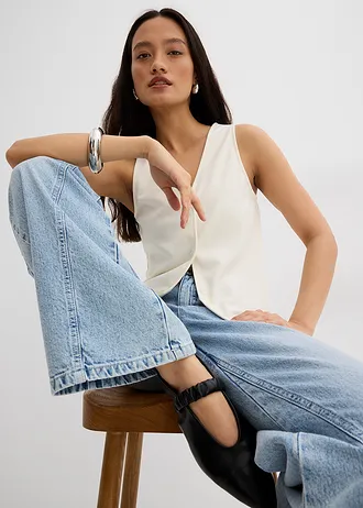 Gilet van comfortabel Punto di Roma • wolwit • bonprix online shop